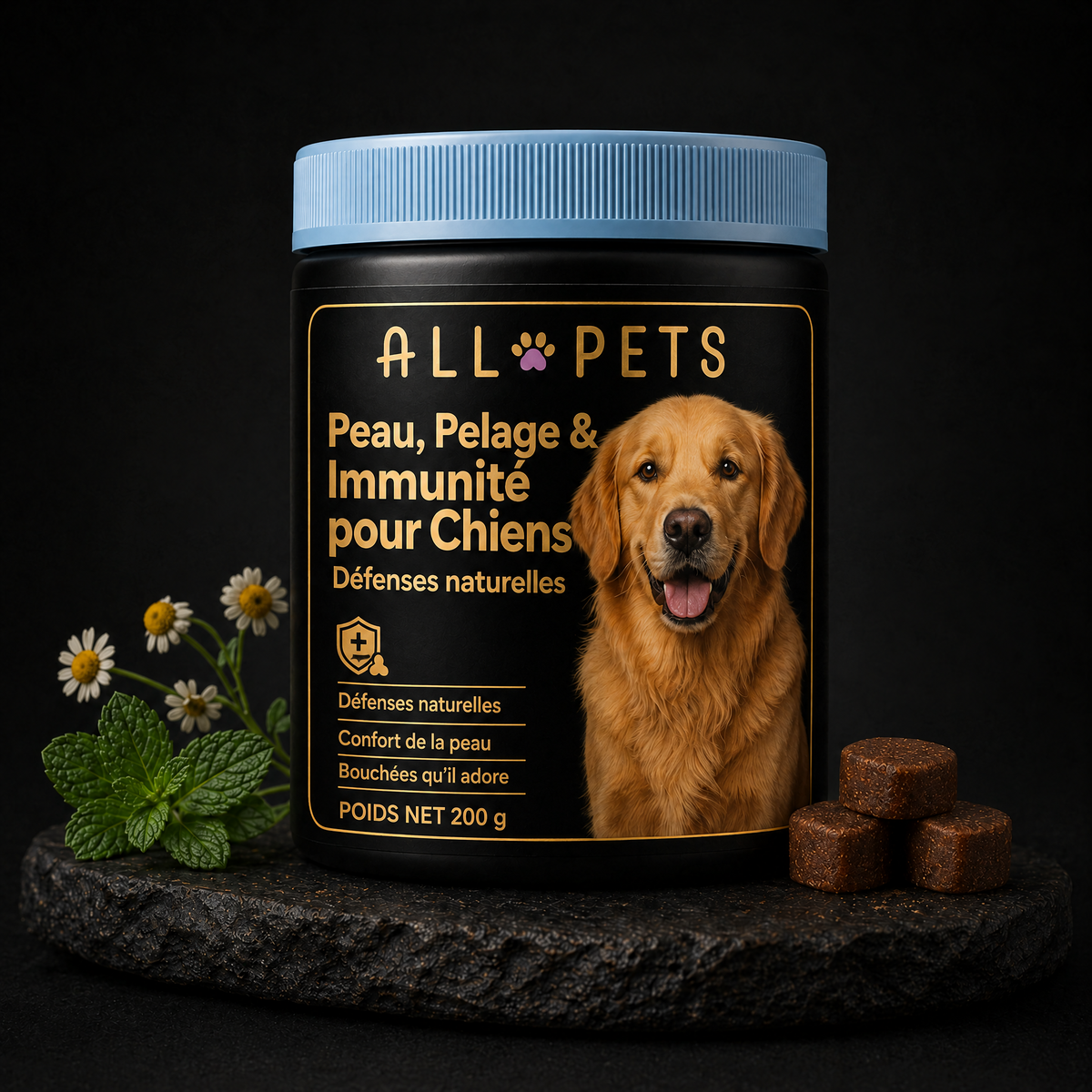 Pot de bouchées peau, pelage et immunité 200 g