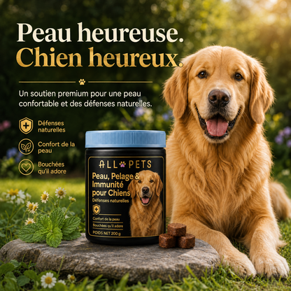 Peau heureuse, chien heureux